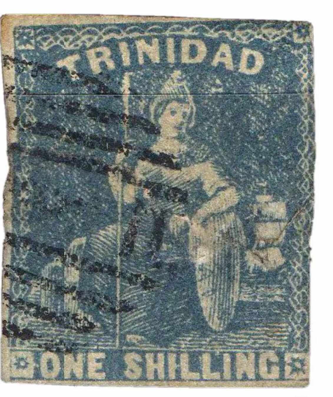 Colonies Britanniques : Timbre ancien de Trinité