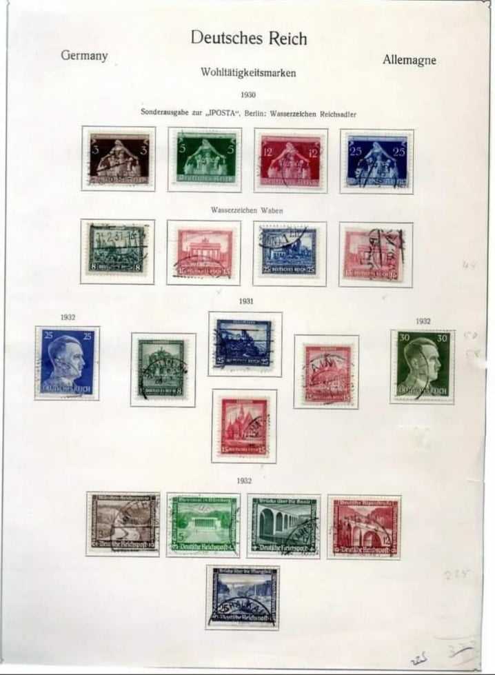 Allemagne : Timbres anciens du REICH depuis 1930