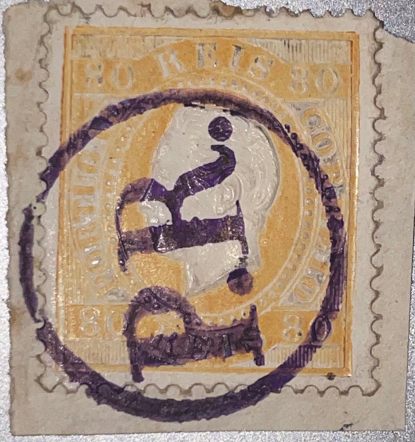 Portugal : Timbre King Louis 1er depuis 1870 oblitération RARE