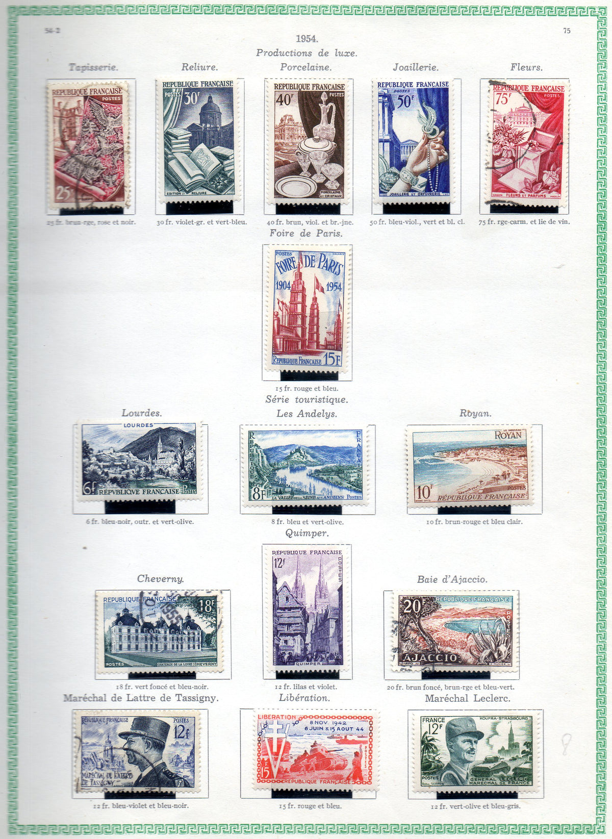 FRANCE ! PAGE de Timbres NEUFS depuis 1953-1954