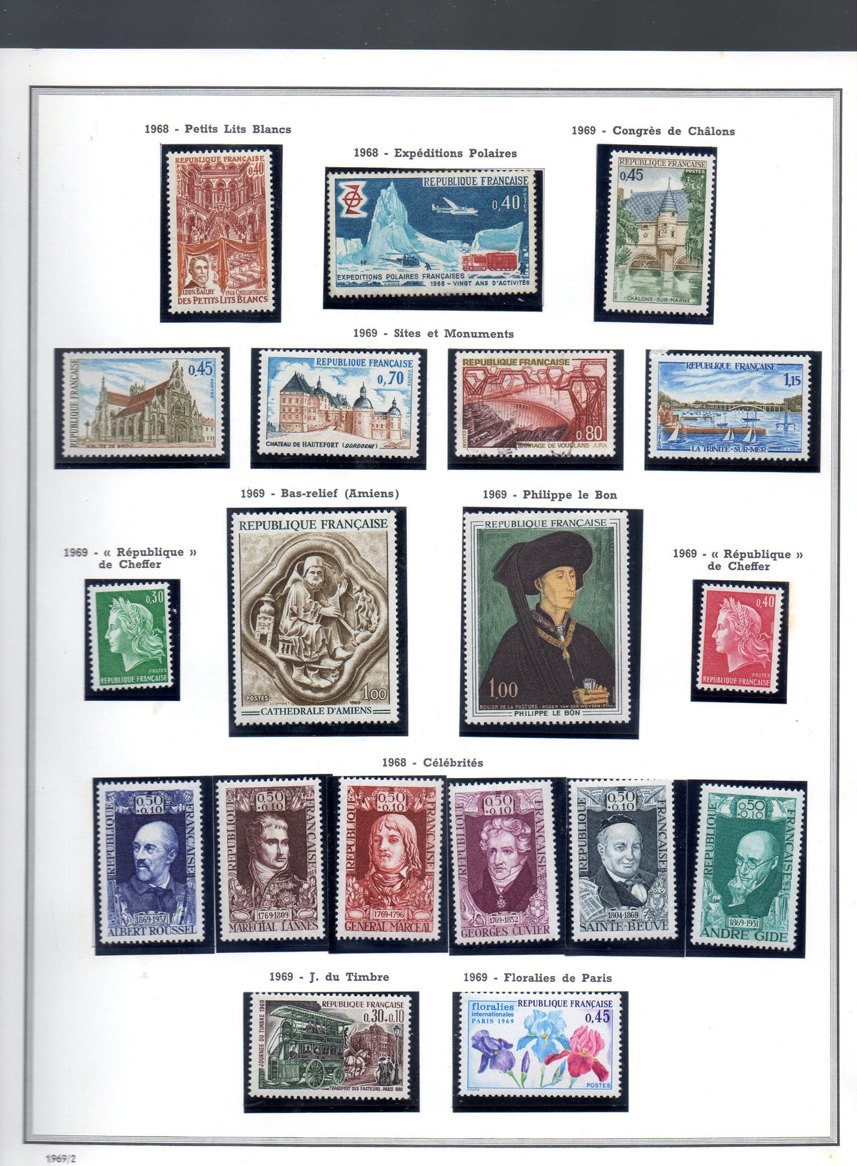 FRANCE ! PAGE de Timbres NEUFS depuis 1967-1968