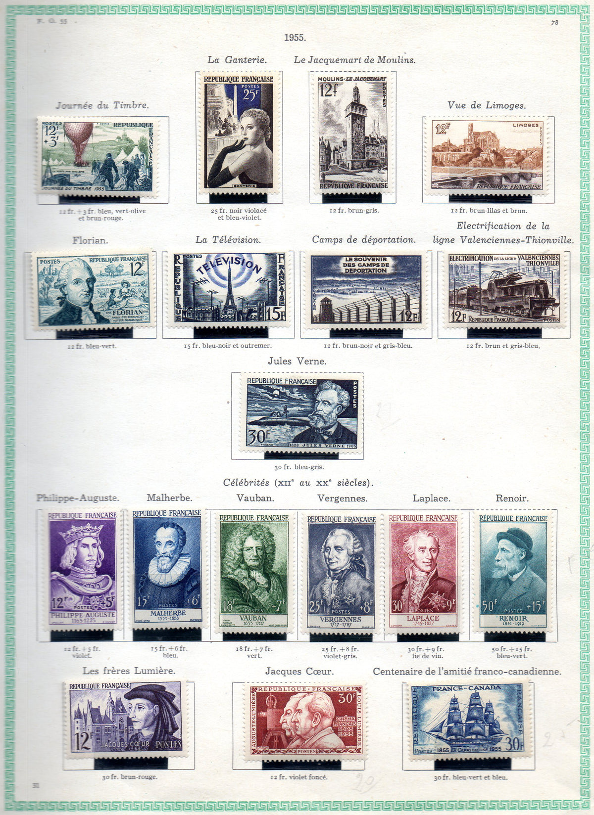 FRANCE ! PAGE de Timbres NEUFS depuis 1954-1955