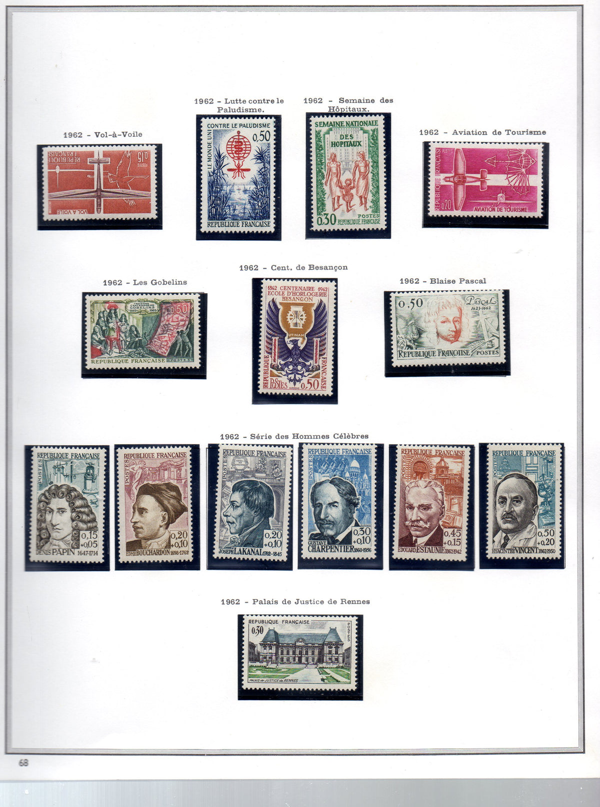 FRANCE ! PAGE de Timbres NEUFS depuis 1962-1963