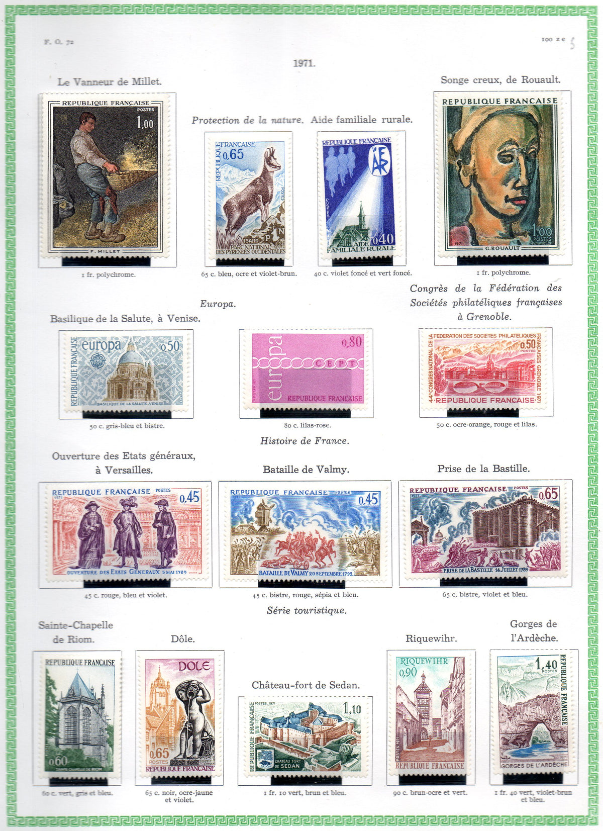 FRANCE ! PAGE de Timbres NEUFS depuis 1971-1971