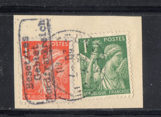 FRANCE ! Timbres PAIX de 1940 sur fragment surcharge Occupation du NORD