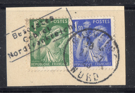 FRANCE ! Timbres PAIX de 1940 sur fragment surcharge Occupation du NORD