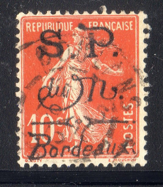 FRANCE ! Timbre ancien Semeuse surcharge de la Poste de Monténégro depuis 1916