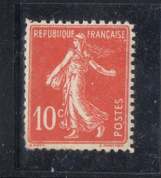 FRANCE ! Timbre Semeuse NEUF de 1907 n°138c couleur Ecarlate