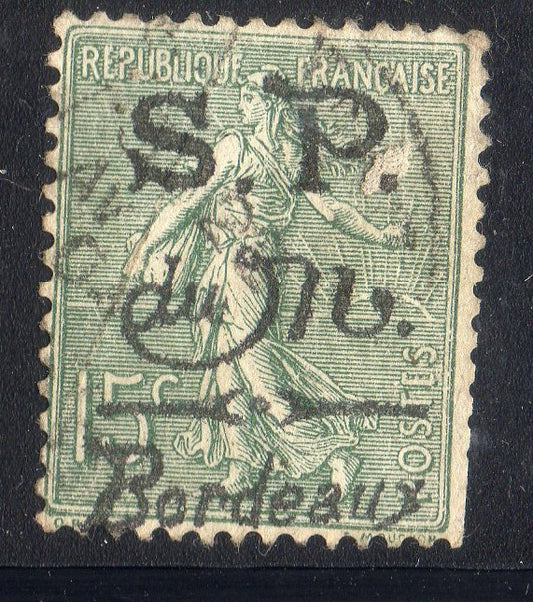 FRANCE ! Timbre Semeuse surcharge de la Poste de Monténégro depuis 1916 n°3