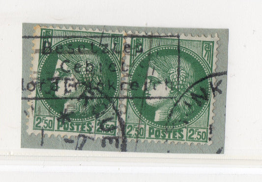 FRANCE ! PAIRE de Timbres anciens MERCURE surcharge de 1940 DUNKERQUE