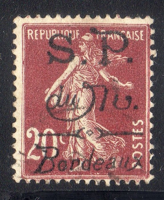 FRANCE ! Timbre Semeuse surcharge de la Poste de Monténégro depuis 1916 n°4