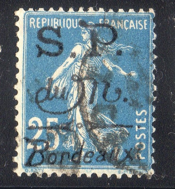 FRANCE ! Timbre Semeuse surcharge de la Poste de Monténégro depuis 1916 n°5
