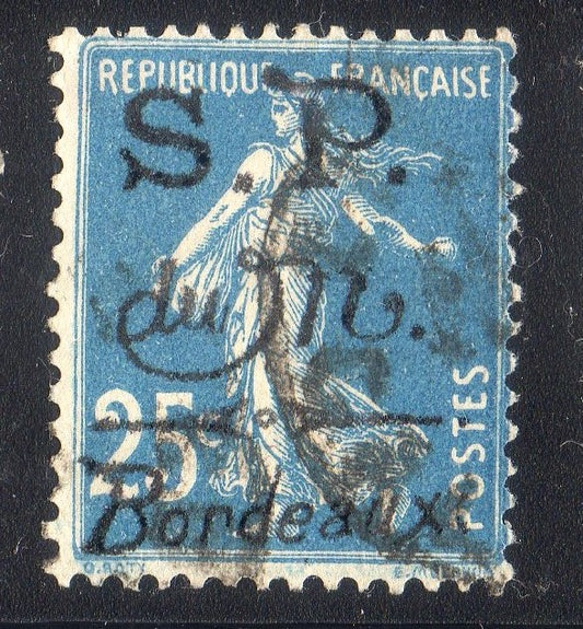 FRANCE ! Timbre Semeuse surcharge de la Poste de Monténégro depuis 1916 n°5