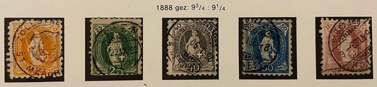 Suisse : Timbres Helvetica "debout" depuis 1888 oblitérés