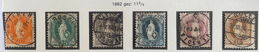 Suisse : Timbres Helvetica "debout" depuis 1882 oblitérés