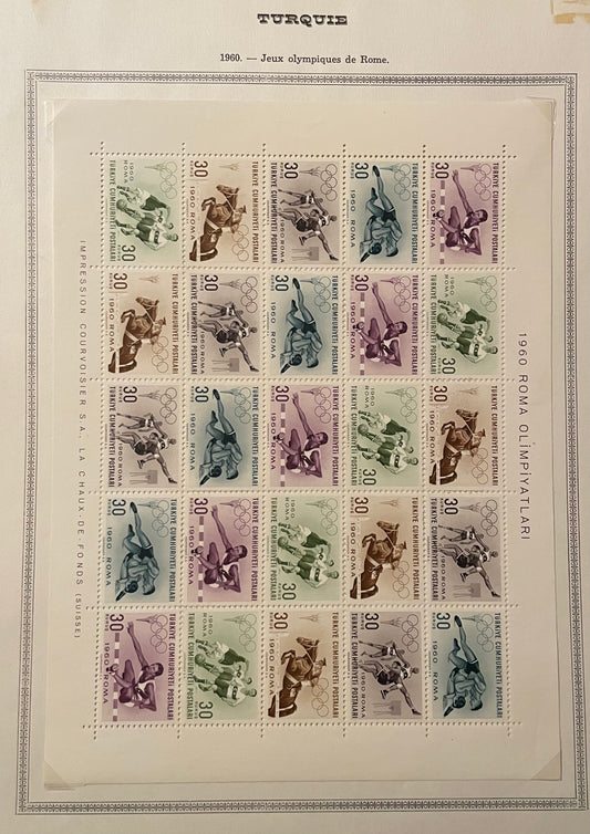 TURQUIE ! Bloc de timbres NEUFS depuis 1960 "JEUX de ROME "