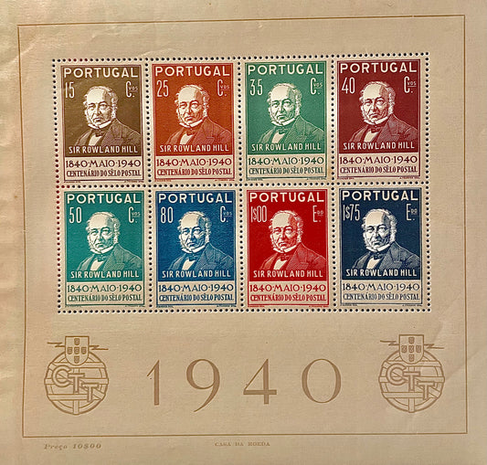 Portugal : Bloc de timbres neuf Sir Rowland Hill depuis 1940