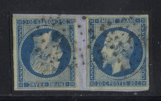 FRANCE ! Timbres Napoléon de 1854 Variétés du 20c bleu sur vert  type I