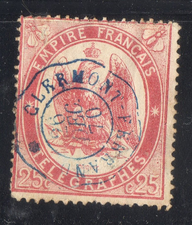 FRANCE !  Timbre - Télégraphe de 1868 n°5 Clermont-Ferrand