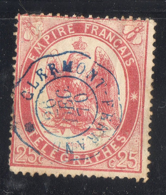 FRANCE !  Timbre - Télégraphe de 1868 n°5 Clermont-Ferrand