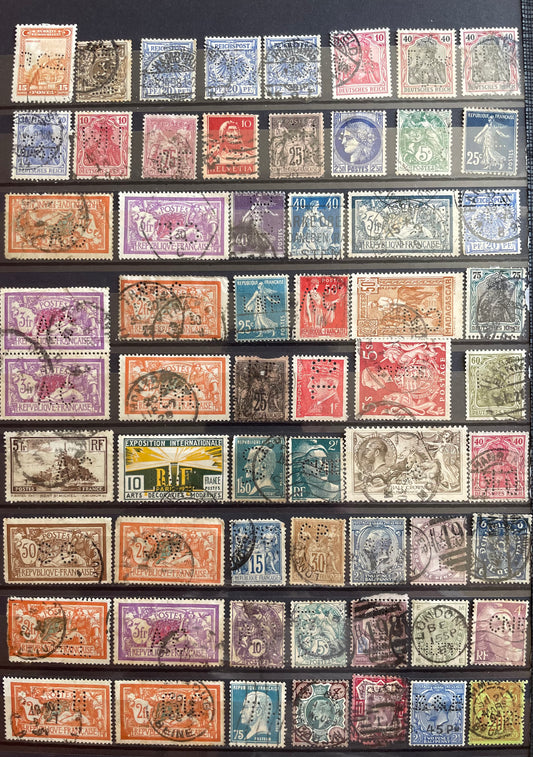 MONDE ! Lot de Timbres avec PERFORATIONS du Monde entier depuis 1870