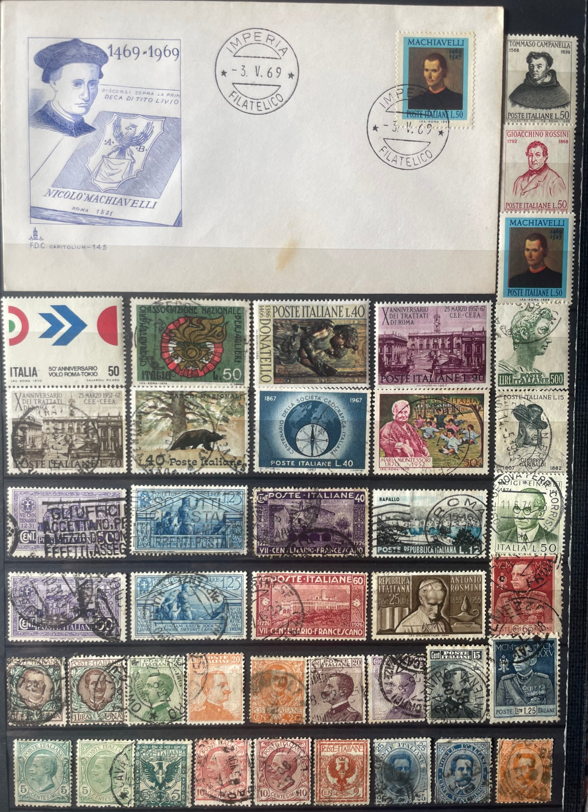 Lot de timbres anciens d’Italie avec une lettre N°5