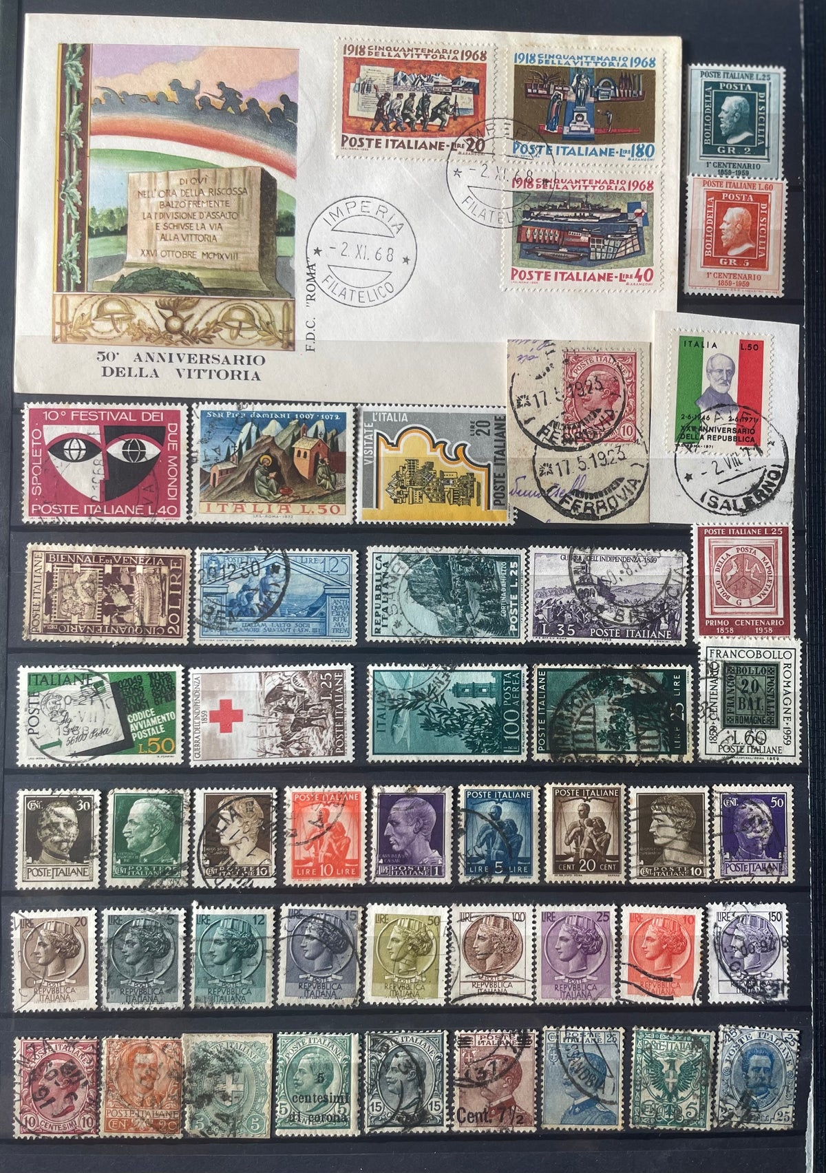 Lot de timbres anciens d’Italie avec une lettre N°7