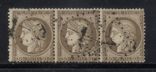 FRANCE ! BANDE de 3 Timbres Cérès de 1872 n°56 brun verdâtre
