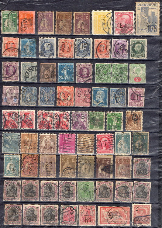 MONDE ! Lot de Timbres avec PERFORATIONS du Monde entier depuis 1870