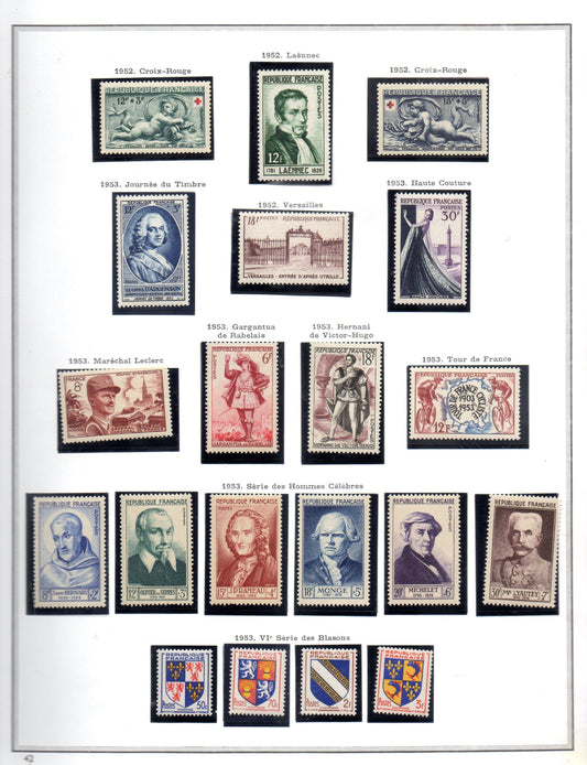 FRANCE ! PAGE de Timbres NEUFS depuis 1952-1953