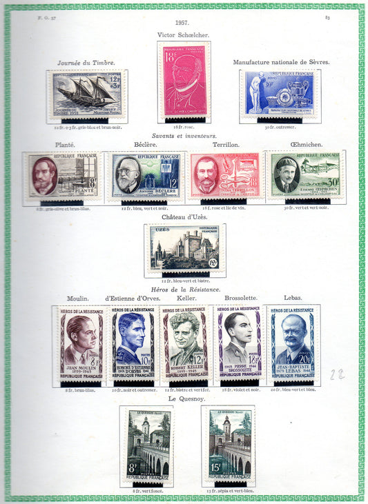 FRANCE ! PAGE de Timbres NEUFS depuis 1951-1952