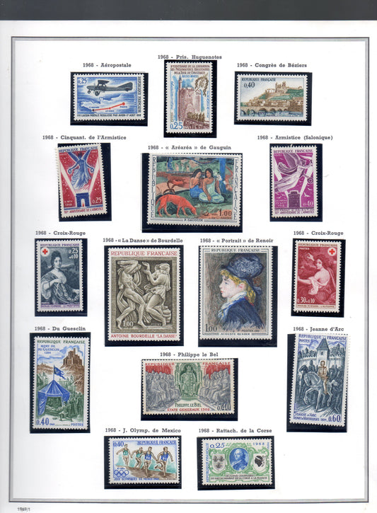 FRANCE ! PAGE de Timbres NEUFS depuis 1967-1968