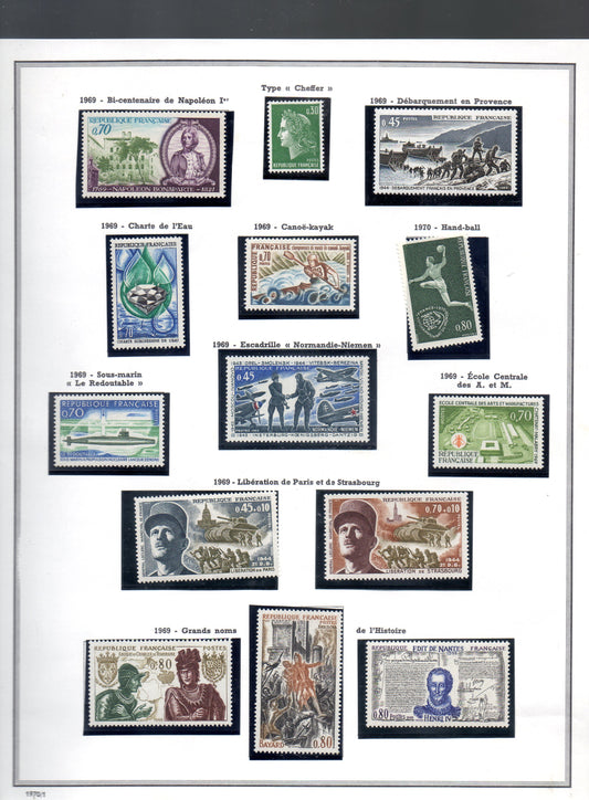 FRANCE ! PAGE de Timbres NEUFS depuis 1968-1969