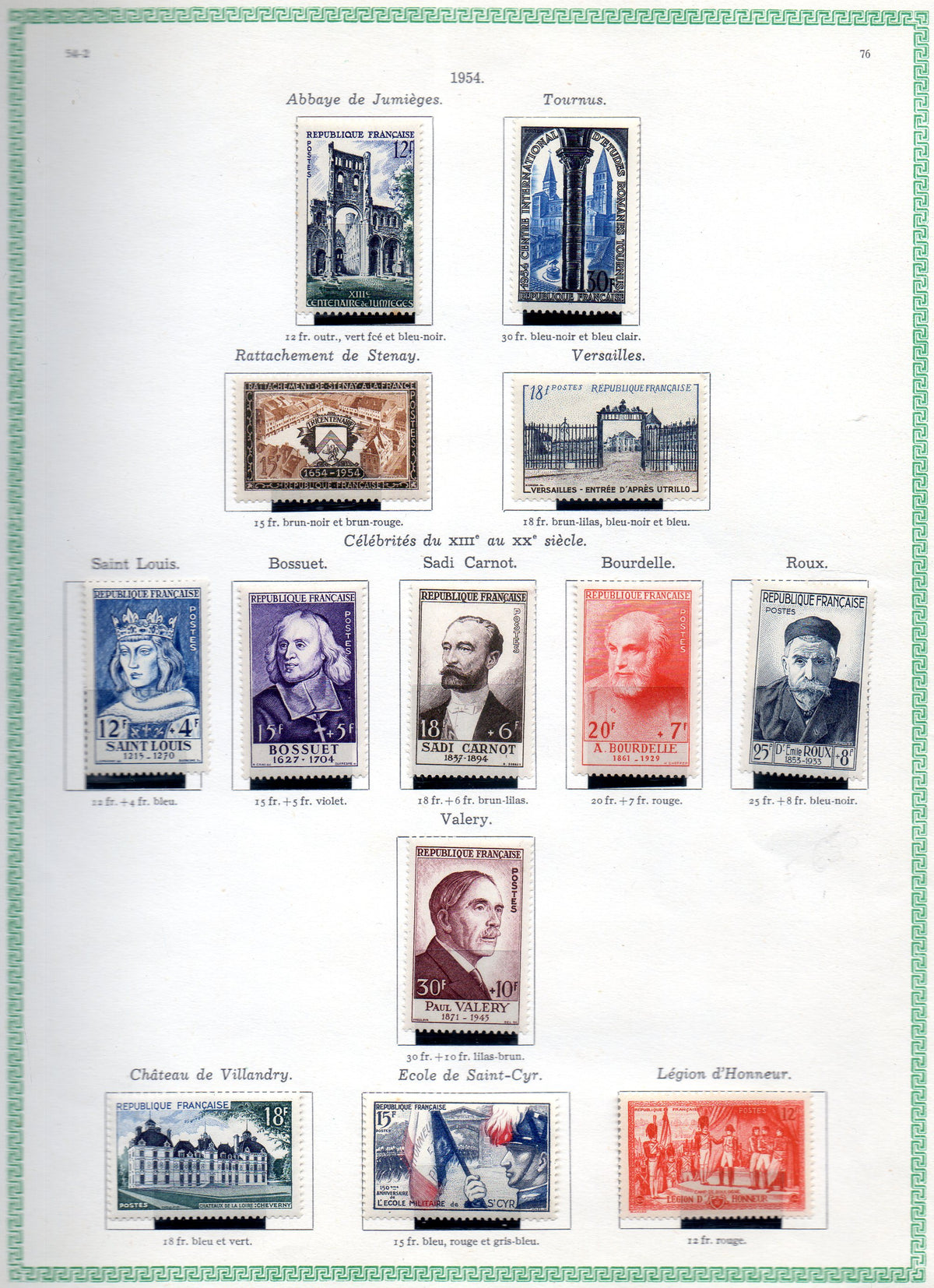 FRANCE ! PAGE de Timbres NEUFS depuis 1954-1955