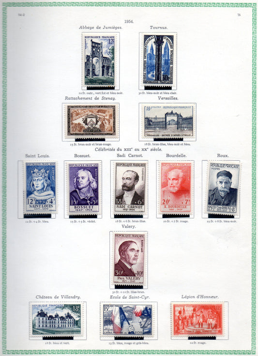 FRANCE ! PAGE de Timbres NEUFS depuis 1954-1955