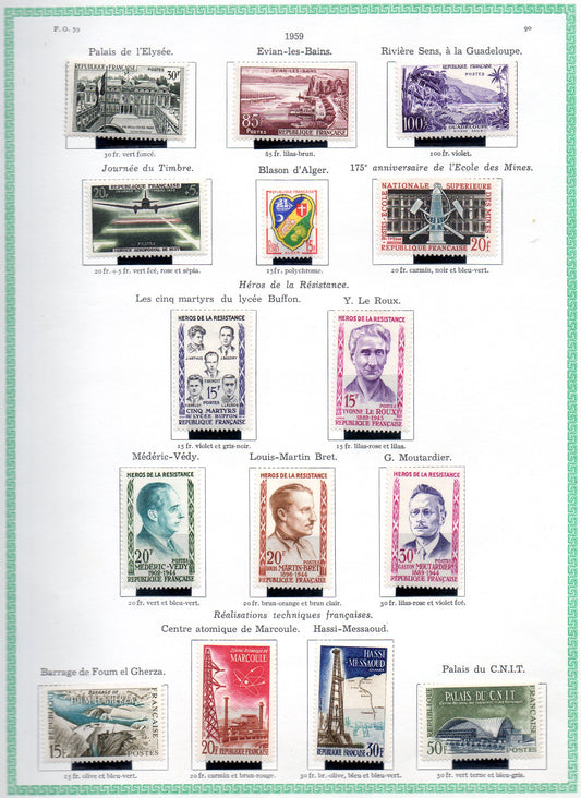 FRANCE ! PAGE de Timbres NEUFS depuis 1959-1960