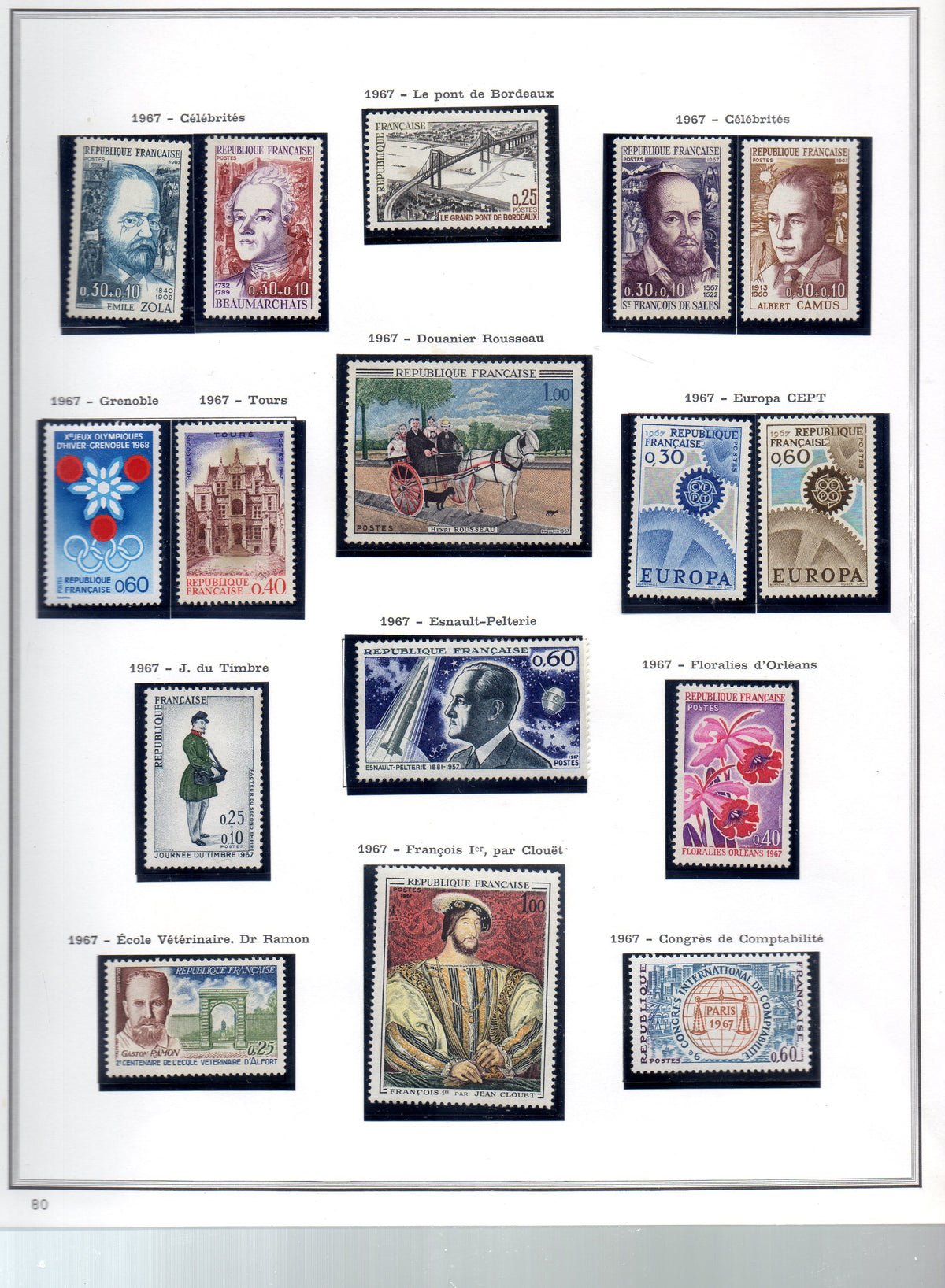FRANCE ! PAGE de Timbres NEUFS depuis 1967-1968