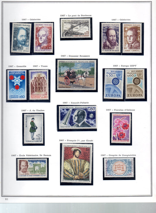 FRANCE ! PAGE de Timbres NEUFS depuis 1967-1968