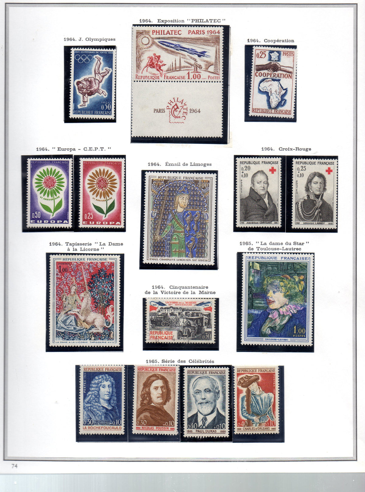 FRANCE ! PAGE de Timbres NEUFS depuis 1964-1965