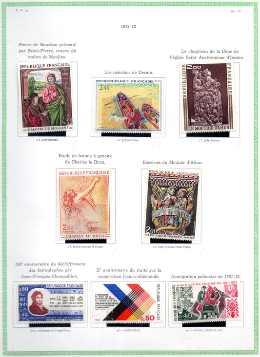 FRANCE ! PAGE de Timbres NEUFS depuis 1972-1973