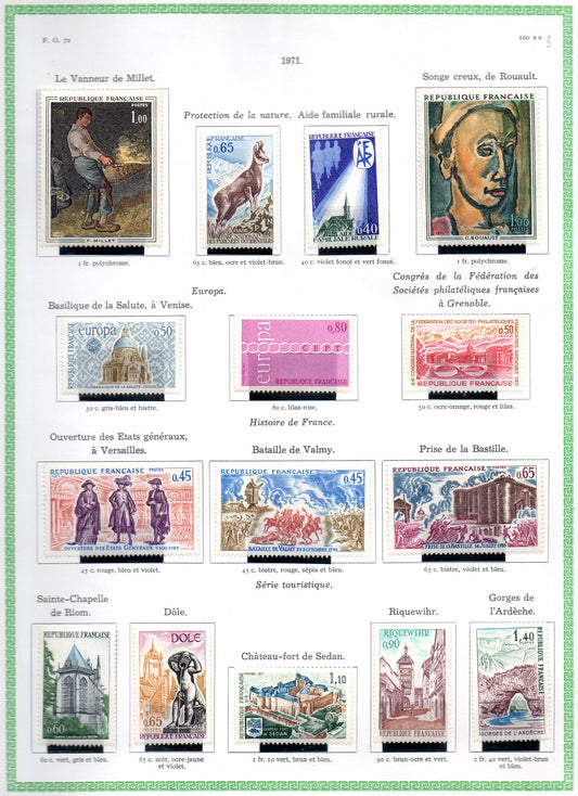 FRANCE ! PAGE de Timbres NEUFS depuis 1971-1971