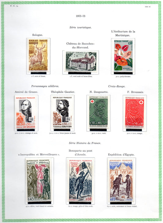 FRANCE ! PAGE de Timbres NEUFS depuis 1972-1973